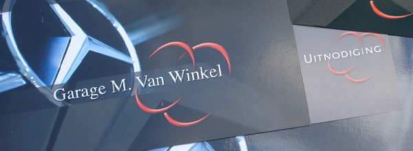 invitations + folder Garage M. Van Winkel