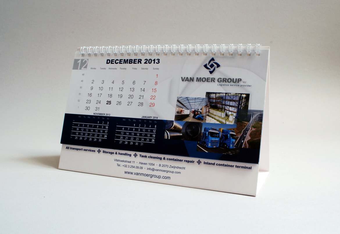 Van Moer Group kalender design by Bert Vanden Berghe for Graffito nv