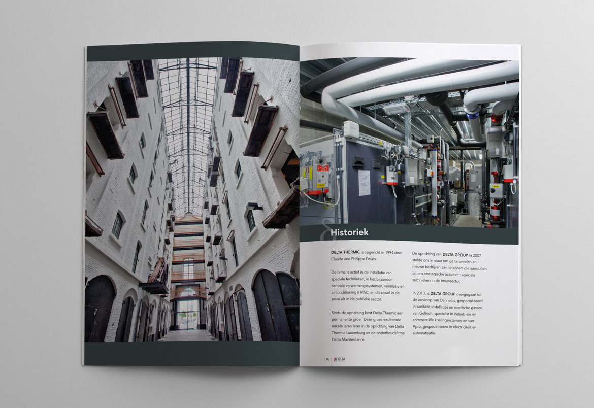 Delta Thermic + Delta Group brochure design by Bert Vanden Berghe for Graffito nv - spread 2